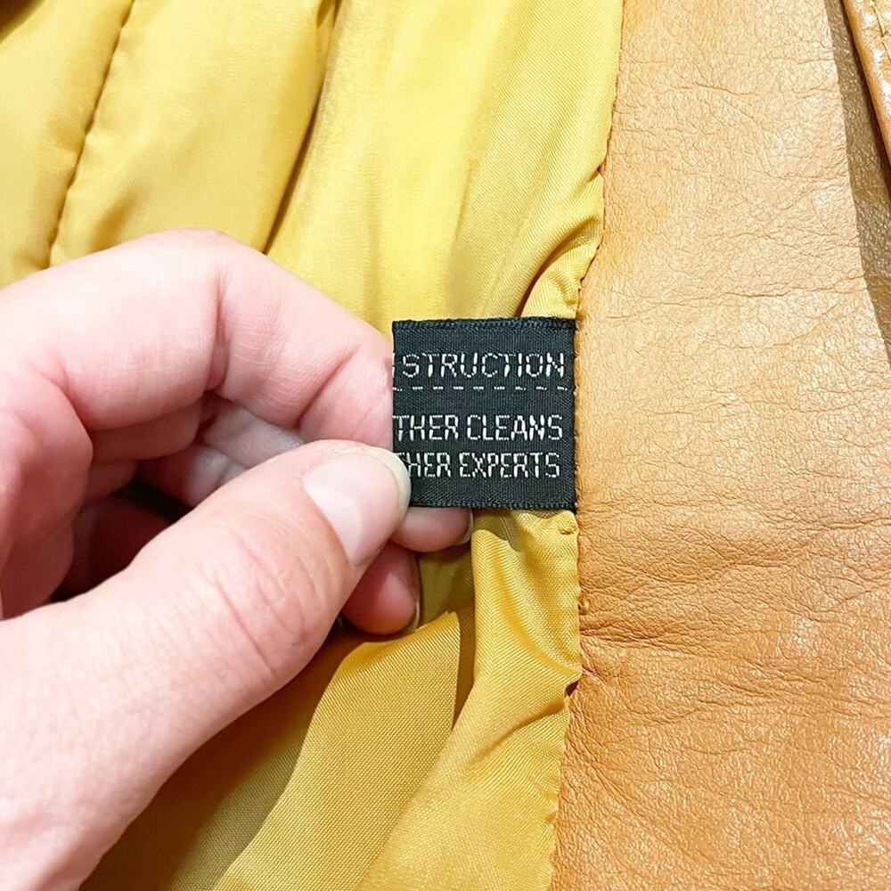 VINTAGE 1970s Jet Set of California Tan Cowhide Leather Trench Coat Belted - Picture 9 of 16